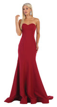Load image into Gallery viewer, Strapless Bridesmaid Dress - LA7703 - Burgundy - LA Merchandise