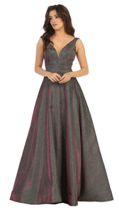 LA Merchandise LA7755 Sleeveless A-line Long Formal Evening Dress