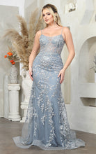 Load image into Gallery viewer, LA Merchandise LA8046 Corset Back Embroidered Plus Size Formal Gown