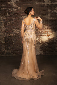 LA Merchandise LA8125 Sequin V-Neck Red Carpet Wholesale Long Gown