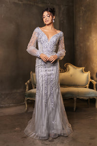 LA Merchandise LA8125 Sequin V-Neck Red Carpet Wholesale Long Gown