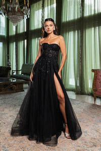 LA Merchandise LA8135 Sexy Strapless Beaded Wholesale Long Prom Dress