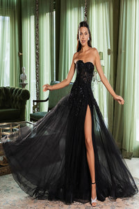 LA Merchandise LA8135 Sexy Strapless Beaded Wholesale Long Prom Dress