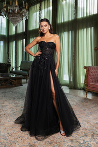 LA Merchandise LA8135 Sexy Strapless Beaded Wholesale Long Prom Dress