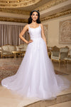 Load image into Gallery viewer, Wholesale Spaghetti Strap Scoop Neck Lace Appliqué Corset A-Line Wedding Bridal Gown by LA8273
