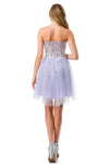Load image into Gallery viewer, LAHS2745B Wholesale Strapless Sheer Corset Floral Lace Tulle Open Back Prom Homecoming Dress