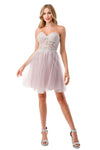 Load image into Gallery viewer, LAHS2745B Wholesale Strapless Sheer Corset Floral Lace Tulle Open Back Prom Homecoming Dress