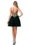 Load image into Gallery viewer, LAHS2757J Wholesale Sleeveless Lace Applique Short Homecoming Dress with Open Back &amp; Tulle Skirt