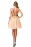 Load image into Gallery viewer, LAHS2757J Wholesale Sleeveless Lace Applique Short Homecoming Dress with Open Back &amp; Tulle Skirt