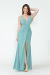 Load image into Gallery viewer, Wholesale Red Carpet Dress Ruched High Slit Mermaid Gown By LAF5308 - SAGE - Dress LAF