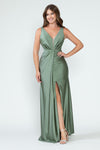 Load image into Gallery viewer, Wholesale Bridesmaid Dress V-Neck Ruched Red Carpet Gown By LAF5319 - SAGE - Dress LAF