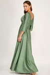 Load image into Gallery viewer, LAF3132 Wholesale 3/4 Sleeve Mother of the Bride Dress Empire Waist Satin Maxi Gown with Pockets