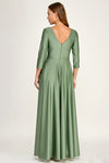 Load image into Gallery viewer, LAF3132 Wholesale 3/4 Sleeve Mother of the Bride Dress Empire Waist Satin Maxi Gown with Pockets