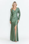 Load image into Gallery viewer, Wholesale Mother Of The Bride Dress V-Neck Long Formal Gown By LAF5323 - SAGE - Dress LAF