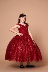 LA Merchandise LAZSCK303 Glitter Detachable Cape Mini Quince Dress - BURGUNDY - LA Merchnadise