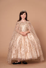 Load image into Gallery viewer, LA Merchandise LAZSCK303 Glitter Detachable Cape Mini Quince Dress - CHAMPAGNE - LA Merchnadise