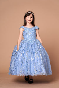 LA Merchandise LAZSCK303 Glitter Detachable Cape Mini Quince Dress - DUSTY BLUE - LA Merchnadise