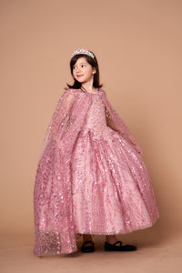 LA Merchandise LAZSCK303 Glitter Detachable Cape Mini Quince Dress - - LA Merchnadise