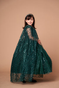 LA Merchandise LAZSCK303 Glitter Detachable Cape Mini Quince Dress - - LA Merchnadise