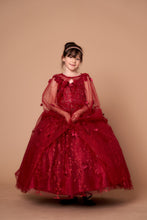 Load image into Gallery viewer, LA Merchandise LAZSCK301 3D Floral Applique Glitter Mini Quince Dress - BURGUNDY - LA Merchnadise