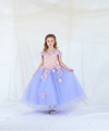 Load image into Gallery viewer, LA Merchandise LAZSCK325 Girls 3D Floral Off Shoulder Corset A-Line Gown with Bow