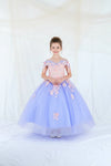 Load image into Gallery viewer, LA Merchandise LAZSCK325 Girls 3D Floral Off Shoulder Corset A-Line Gown with Bow