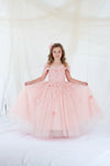 Load image into Gallery viewer, LA Merchandise LAZSCK325 Girls 3D Floral Off Shoulder Corset A-Line Gown with Bow