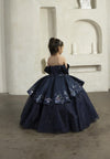 Load image into Gallery viewer, LA Merchandise LAZSCK327 Girls Beaded Satin Peplum Off Shoulder A-Line Gown
