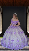 Load image into Gallery viewer, LA Merchandise LAZSCL30005 Off Shoulder 3D Floral 15 Ball Gown - LILAC - Dress LA Merchnadise