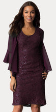 Load image into Gallery viewer, Plus Size Mother Of The Bride Dress - SF8856 - PLUM - LA Merchandise