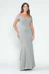 Load image into Gallery viewer, Wholesale Evening Dress Off The Shoulder Fitted Formal Gown By LAF5317 - SILVER - Dress LAF