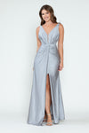 Load image into Gallery viewer, Wholesale Bridesmaid Dress V-Neck Ruched Red Carpet Gown By LAF5319 - SILVER - Dress LAF