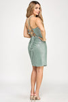 Cargar imagen en el visor de la galería, LAF3099 Wholesale Metallic Glitter V-Neck Wrap Dress Ruched Bodycon Short Homecoming Dress - - Short Cocktail Dress LAF