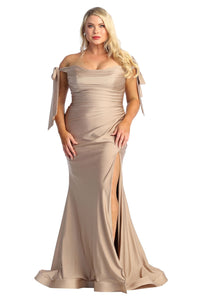 Wholesale Evening Dress Off The Shoulder Trumpet Plus Size Formal Gown By LA1858B