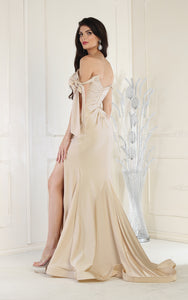 La Merchandise LA1858 Sexy Off The Shoulder Stretchy Bridesmaids Gown - - LA Merchandise