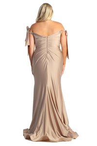 Wholesale Evening Dress Off The Shoulder Trumpet Plus Size Formal Gown By LA1858B