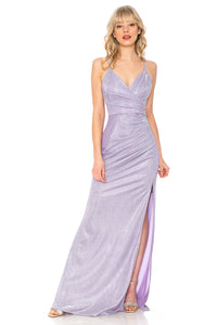 Shiny Prom Formal Gown- LN5222 - LILAC - LA Merchandise