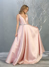 Load image into Gallery viewer, Shoulder straps sequins taffeta ballgown with side pockets- LA1683 - BLUSH - LA Merchandise