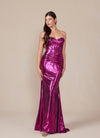 Load image into Gallery viewer, Wholesale Prom Evening Gown Sexy Metallic Sheath Dress by LAXT1499