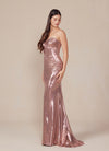 Load image into Gallery viewer, Wholesale Prom Evening Gown Sexy Metallic Sheath Dress by LAXT1499
