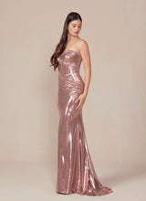 Load image into Gallery viewer, Wholesale Prom Evening Gown Sexy Metallic Sheath Dress by LAXT1499