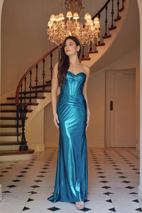 Wholesale Prom Evening Gown Sexy Metallic Sheath Dress by LAXT1499