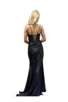 Load image into Gallery viewer, LAHTL3048L Wholesale Satin Beaded Corset Prom Dress with High Slit Lace-Up Back &amp; Sweep Train - - Long Formal Dress LAH