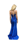 Load image into Gallery viewer, LAHTL3048L Wholesale Satin Beaded Corset Prom Dress with High Slit Lace-Up Back &amp; Sweep Train - - Long Formal Dress LAH