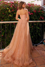 Load image into Gallery viewer, LA Merchandise LAATM1022 A-line Glitter Corset Bone Prom Long Dress