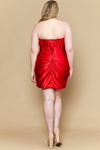 Load image into Gallery viewer, LAYW1204 Wholesale Strapless Rhinestone Corset Satin Short Homecoming Dress with Ruched Wrap Skirt