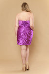 Load image into Gallery viewer, LAYW1206 Wholesale Strapless Satin-Look Short Dress with Pleated Crisscross Bodice &amp; Corset Back - - Short Cocktail Dress LAY