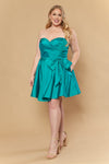 Load image into Gallery viewer, LAYW1214 Wholesale Strapless Sweetheart A-Line Short Homecoming Dress with Waist Bow &amp; Corset Back