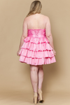 Load image into Gallery viewer, LAYW1216 Wholesale Halter A-Line Short Homecoming Cocktail Dress with Tiered Ruffles Bow