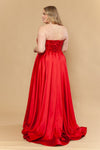 Load image into Gallery viewer, LAYW1224 Wholesale Strapless A-Line Satin Prom Dress with Beaded Lace Corset Bodice &amp; Train - - Long Prom Dress LAY